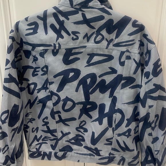 Jaded London Graffiti Blue Jean denim jacket oversized Small urban street wear - Picture 2 of 16